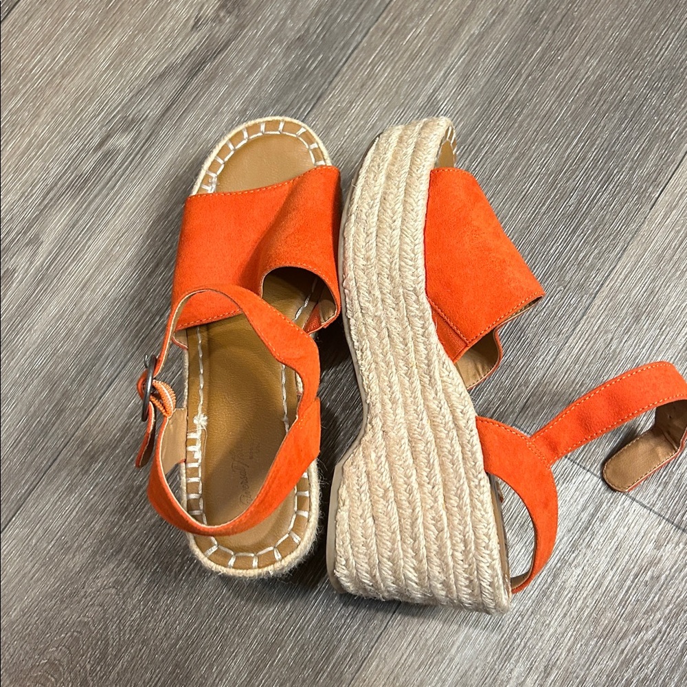 Universal Thread Orange Suede Slingback Sandals - image 2